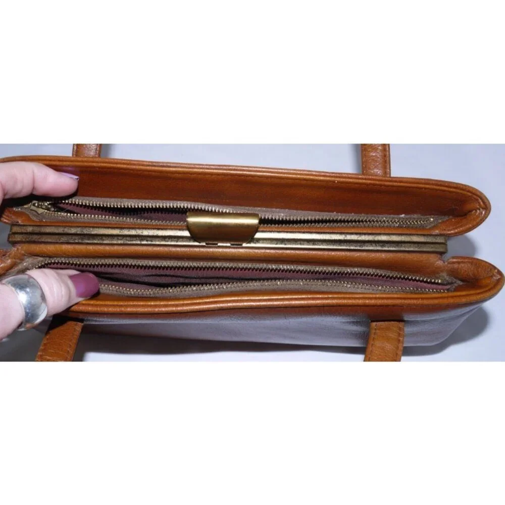 Vintage Globe Trotter brown leather flight bag satchel handbag purse by MARGOLIN